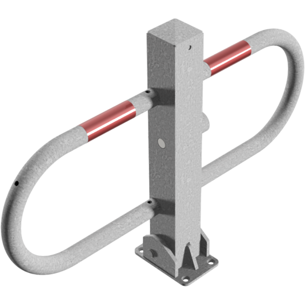 Car-park barrier | foldable with | triangular lock | hot-dip galvanized